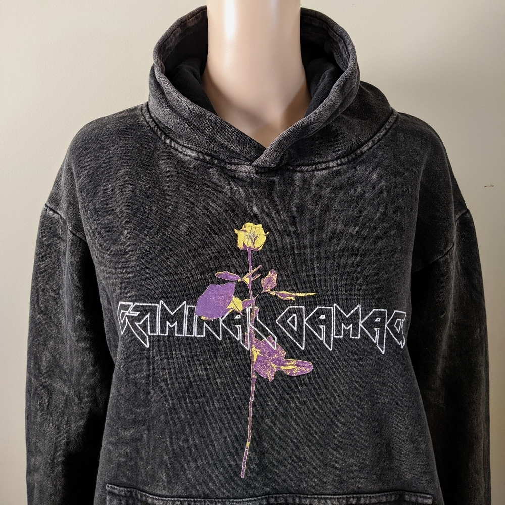 Vintage Criminal Damage black hoodie, men's small